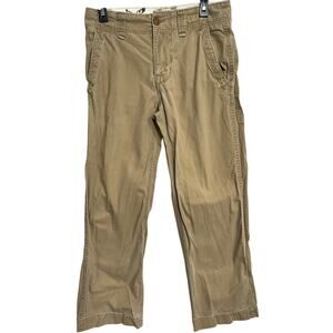 American Eagle Pants Men Size 28 Brown 100% Cotton DISTRESS HEM MISSING BUTTONS